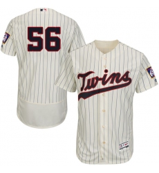 Men's Majestic Minnesota Twins #56 Fernando Rodney Cream Alternate Flex Base Authentic Collection MLB Jersey