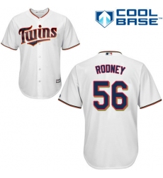 Youth Majestic Minnesota Twins #56 Fernando Rodney Replica White Home Cool Base MLB Jersey