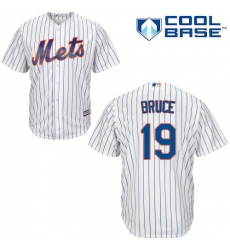 Men's Majestic New York Mets #19 Jay Bruce Replica White Home Cool Base MLB Jersey