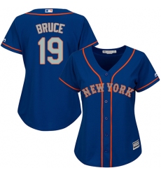 Women's Majestic New York Mets #19 Jay Bruce Authentic Royal Blue Alternate Road Cool Base MLB Jersey