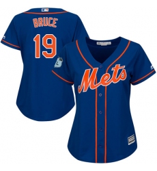 Women's Majestic New York Mets #19 Jay Bruce Replica Royal Blue Alternate Home Cool Base MLB Jersey
