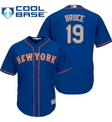 Youth Majestic New York Mets #19 Jay Bruce Authentic Royal Blue Alternate Road Cool Base MLB Jersey