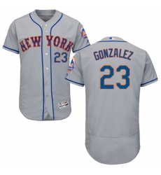 Men's Majestic New York Mets #23 Adrian Gonzalez Grey Road Flex Base Authentic Collection MLB Jersey