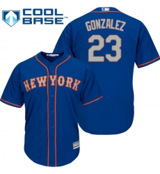 Youth Majestic New York Mets #23 Adrian Gonzalez Authentic Royal Blue Alternate Road Cool Base MLB Jersey