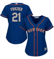 Women's Majestic New York Mets #21 Todd Frazier Replica Royal Blue Alternate Road Cool Base MLB Jersey