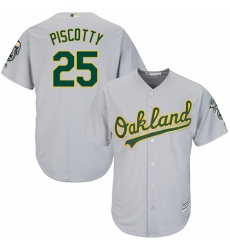 Youth Majestic Oakland Athletics #25 Stephen Piscotty Authentic Grey Road Cool Base MLB Jersey