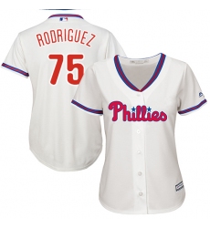 Women's Majestic Philadelphia Phillies #75 Francisco Rodriguez Authentic Cream Alternate Cool Base MLB Jersey