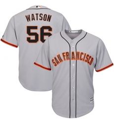 Men's Majestic San Francisco Giants #56 Tony Watson Replica Grey Road Cool Base MLB Jersey