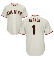 Men's Majestic San Francisco Giants #1 Gregor Blanco Replica Cream Home Cool Base MLB Jersey