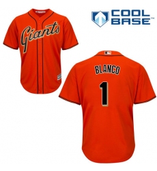 Youth Majestic San Francisco Giants #1 Gregor Blanco Replica Orange Alternate Cool Base MLB Jersey