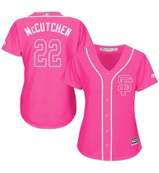Women's Majestic San Francisco Giants #22 Andrew McCutchen Authentic Pink Fashion Cool Base MLB Jersey
