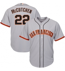 Youth Majestic San Francisco Giants #22 Andrew McCutchen Replica Grey Road Cool Base MLB Jersey