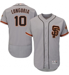 Men's Majestic San Francisco Giants #10 Evan Longoria Grey Alternate Flex Base Authentic Collection MLB Jersey