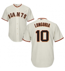 Youth Majestic San Francisco Giants #10 Evan Longoria Replica Cream Home Cool Base MLB Jersey
