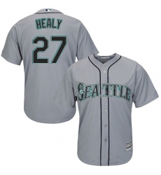 Youth Majestic Seattle Mariners #27 Ryon Healy Replica Grey Road Cool Base MLB Jersey