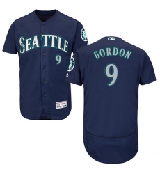 Men's Majestic Seattle Mariners #9 Dee Gordon Navy Blue Alternate Flex Base Authentic Collection MLB Jersey