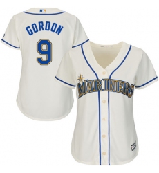 Women's Majestic Seattle Mariners #9 Dee Gordon Replica Cream Alternate Cool Base MLB Jersey
