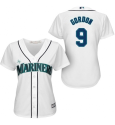 Women's Majestic Seattle Mariners #9 Dee Gordon Replica White Home Cool Base MLB Jersey