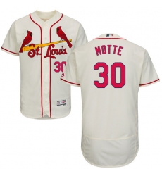 Men's Majestic St. Louis Cardinals #30 Jason Motte Cream Alternate Flex Base Authentic Collection MLB Jersey