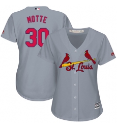 Women's Majestic St. Louis Cardinals #30 Jason Motte Authentic Grey Road Cool Base MLB Jersey