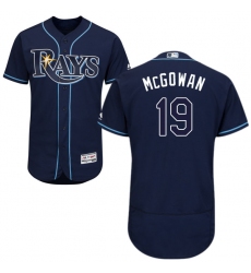 Men's Majestic Tampa Bay Rays #19 Dustin McGowan Navy Blue Alternate Flex Base Authentic Collection MLB Jersey
