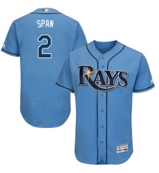 Men's Majestic Tampa Bay Rays #2 Denard Span Columbia Alternate Flex Base Authentic Collection MLB Jersey
