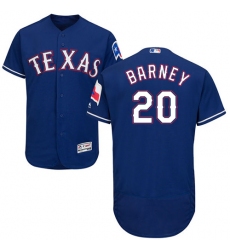 Men's Majestic Texas Rangers #20 Darwin Barney Royal Blue Alternate Flex Base Authentic Collection MLB Jersey
