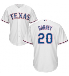 Youth Majestic Texas Rangers #20 Darwin Barney Replica White Home Cool Base MLB Jersey
