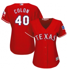 Women's Majestic Texas Rangers #40 Bartolo Colon Authentic Red Alternate Cool Base MLB Jersey