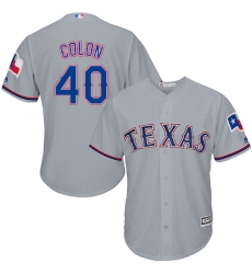 Youth Majestic Texas Rangers #40 Bartolo Colon Authentic Grey Road Cool Base MLB Jersey
