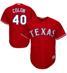 Youth Majestic Texas Rangers #40 Bartolo Colon Authentic Red Alternate Cool Base MLB Jersey