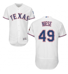 Men's Majestic Texas Rangers #49 Jon Niese White Home Flex Base Authentic Collection MLB Jersey