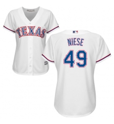 Women's Majestic Texas Rangers #49 Jon Niese Authentic White Home Cool Base MLB Jersey