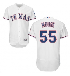 Men's Majestic Texas Rangers #55 Matt Moore White Home Flex Base Authentic Collection MLB Jersey