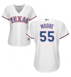 Women's Majestic Texas Rangers #55 Matt Moore Authentic White Home Cool Base MLB Jersey