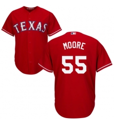 Youth Majestic Texas Rangers #55 Matt Moore Replica Red Alternate Cool Base MLB Jersey