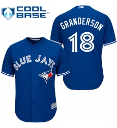 Men's Majestic Toronto Blue Jays #18 Curtis Granderson Replica Blue Alternate MLB Jersey