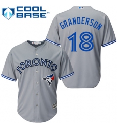 Men's Majestic Toronto Blue Jays #18 Curtis Granderson Replica Grey Road MLB Jersey