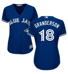 Women's Majestic Toronto Blue Jays #18 Curtis Granderson Replica Blue Alternate MLB Jersey