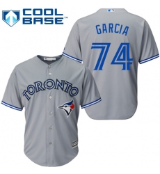Men's Majestic Toronto Blue Jays #74 Jaime Garcia Replica Grey Road MLB Jersey