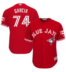 Men's Majestic Toronto Blue Jays #74 Jaime Garcia Replica Scarlet Alternate Cool Base MLB Jersey