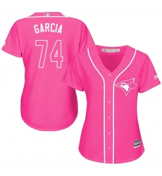 Women's Majestic Toronto Blue Jays #74 Jaime Garcia Authentic Pink Fashion Cool Base MLB Jersey