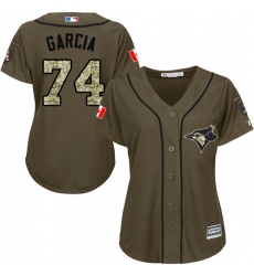 Women's Majestic Toronto Blue Jays #74 Jaime Garcia Replica Green Salute to Service MLB Jersey
