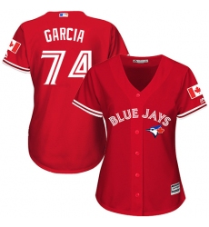 Women's Majestic Toronto Blue Jays #74 Jaime Garcia Replica Scarlet Alternate MLB Jersey