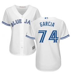 Women's Majestic Toronto Blue Jays #74 Jaime Garcia Replica White Home MLB Jersey