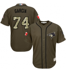 Youth Majestic Toronto Blue Jays #74 Jaime Garcia Authentic Green Salute to Service MLB Jersey