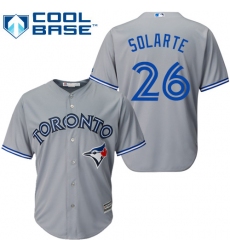 Youth Majestic Toronto Blue Jays #26 Yangervis Solarte Replica Grey Road MLB Jersey