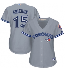 Women's Majestic Toronto Blue Jays #15 Randal Grichuk Authentic Grey Road MLB Jersey