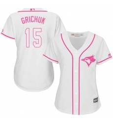 Women's Majestic Toronto Blue Jays #15 Randal Grichuk Authentic White Fashion Cool Base MLB Jersey