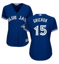 Women's Majestic Toronto Blue Jays #15 Randal Grichuk Replica Blue Alternate MLB Jersey